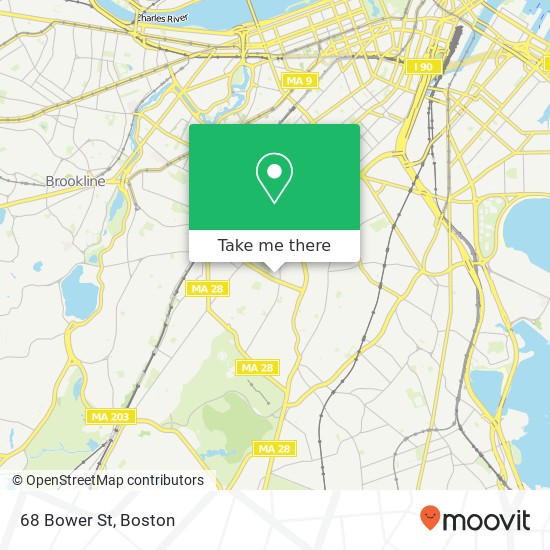 Mapa de 68 Bower St, Roxbury, MA 02119