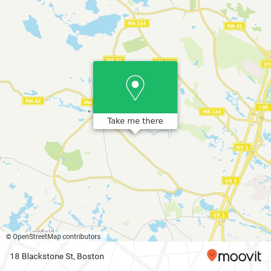 Mapa de 18 Blackstone St, Peabody, <B>MA< / B> 01960
