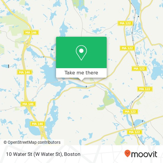 Mapa de 10 Water St (W Water St), Whitinsville, MA 01588