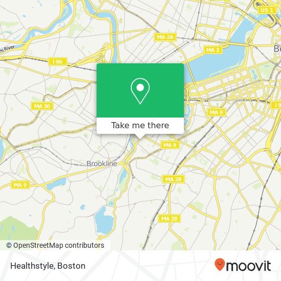 Mapa de Healthstyle, 454 Brookline Ave