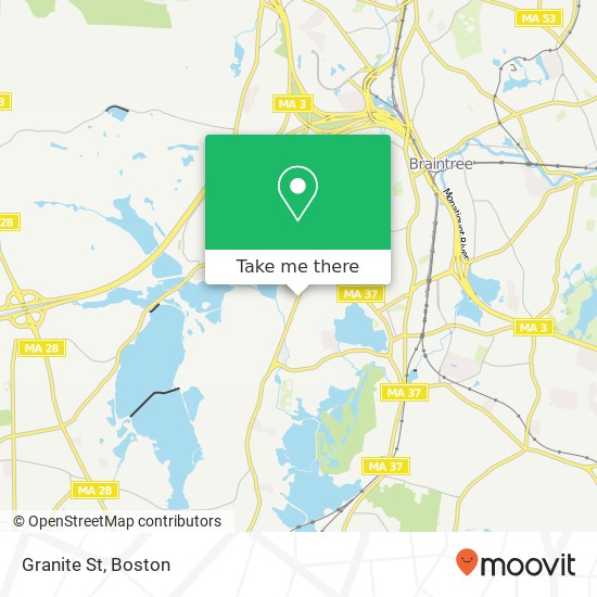 Mapa de Granite St, Braintree, MA 02184