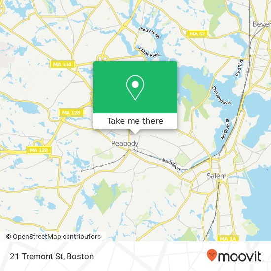 Mapa de 21 Tremont St, Peabody, MA 01960