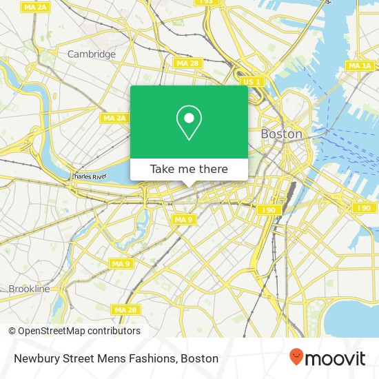 Mapa de Newbury Street Mens Fashions, 211 Newbury St