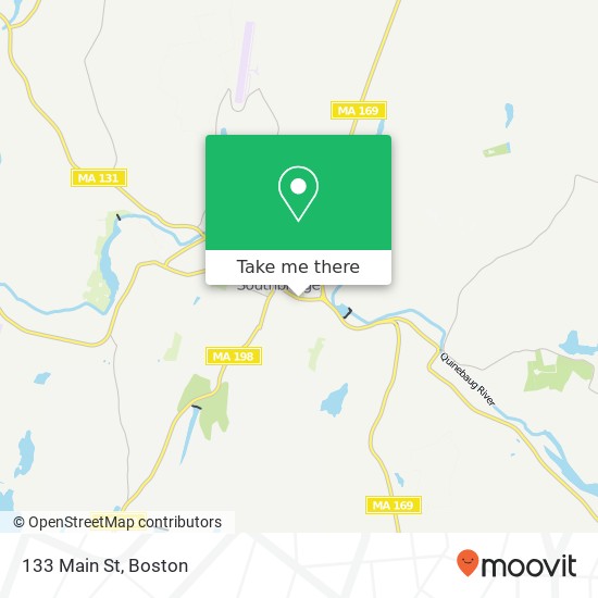 Mapa de 133 Main St, Southbridge, MA 01550