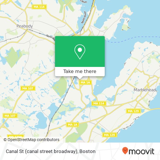 Mapa de Canal St (canal street broadway), Salem, MA 01970