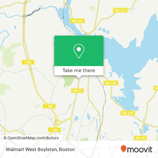 Mapa de Walmart West Boylston, 137 W Boylston St
