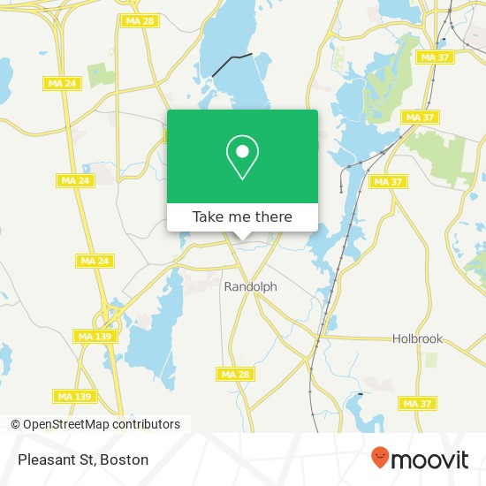 Mapa de Pleasant St, Randolph, MA 02368