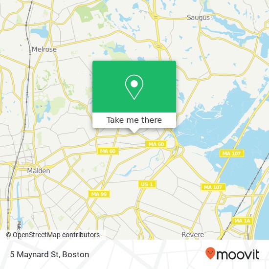Mapa de 5 Maynard St, Malden, MA 02148