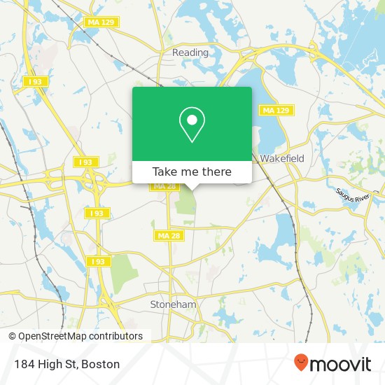 Mapa de 184 High St, Stoneham, <B>MA< / B> 02180