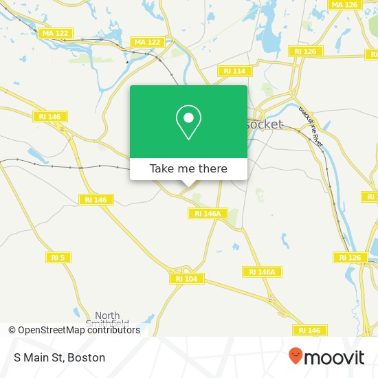 Mapa de S Main St, Woonsocket, RI 02895
