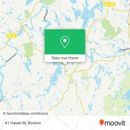 Mapa de 41 Haven St, Dover, MA 02030