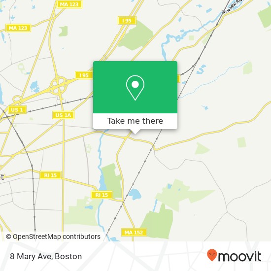 Mapa de 8 Mary Ave, Seekonk, <B>MA< / B> 02771