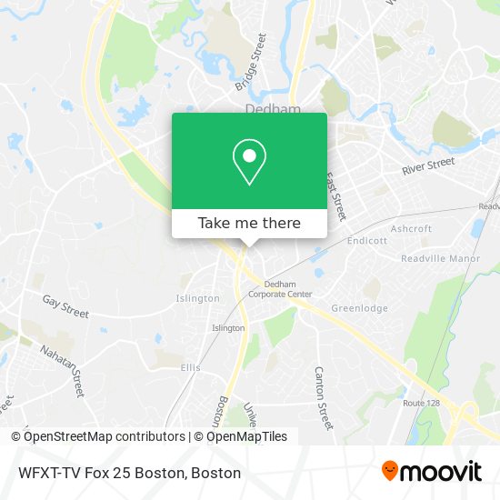 WFXT-TV Fox 25 Boston map
