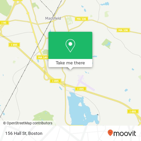 Mapa de 156 Hall St, Mansfield, MA 02048