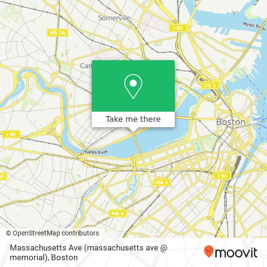 Massachusetts Ave (massachusetts ave @ memorial), Cambridge, MA 02139 map