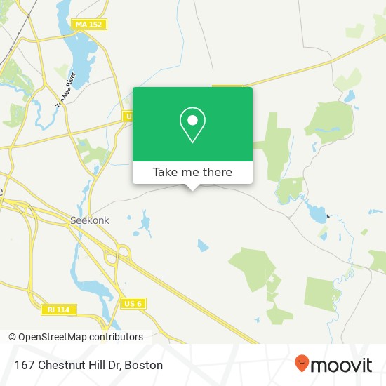 Mapa de 167 Chestnut Hill Dr, Seekonk, MA 02771