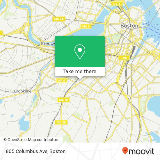 Mapa de 805 Columbus Ave, Roxbury Crossing, MA 02120