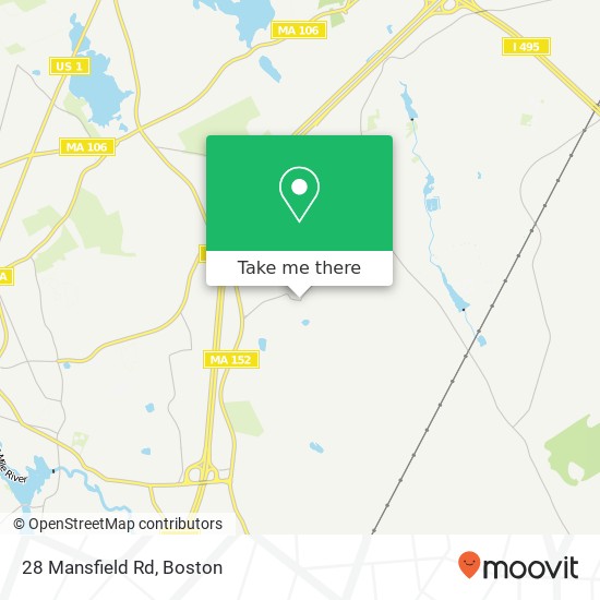 Mapa de 28 Mansfield Rd, North Attleboro, <B>MA< / B> 02760