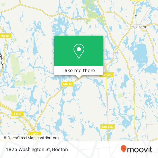 Mapa de 1826 Washington St, Holliston, MA 01746