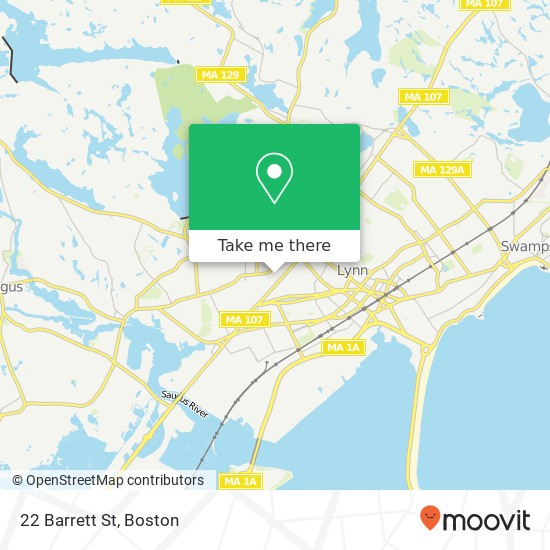 Mapa de 22 Barrett St, Lynn, MA 01905