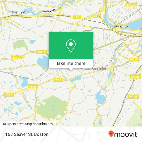 Mapa de 168 Seaver St, Brookline, MA 02445