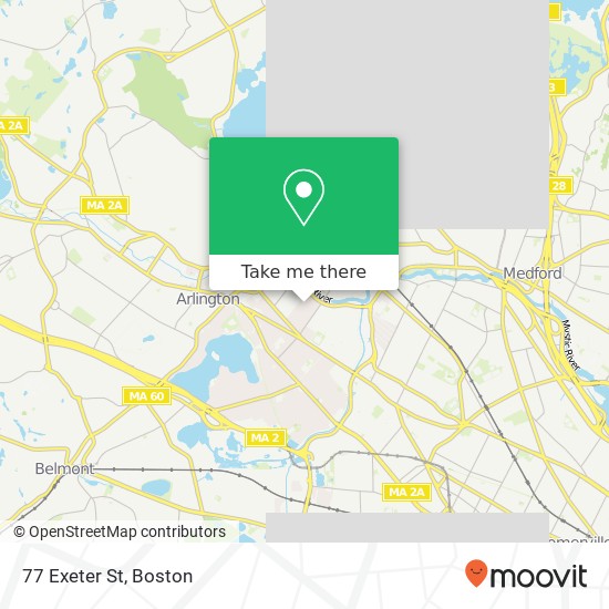77 Exeter St, Arlington, MA 02474 map