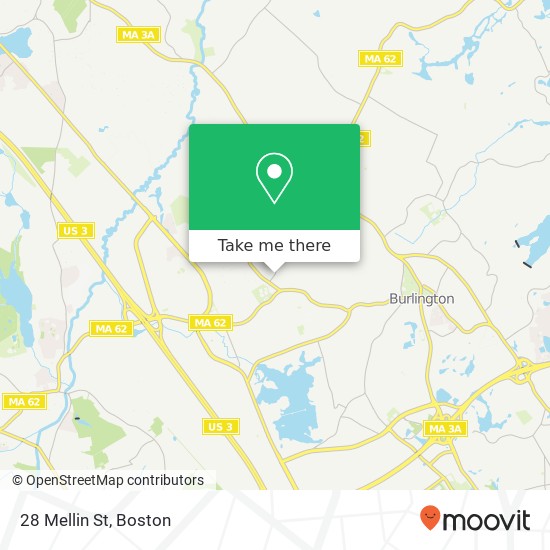 Mapa de 28 Mellin St, Burlington, MA 01803