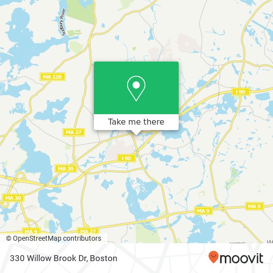 Mapa de 330 Willow Brook Dr, Wayland, MA 01778