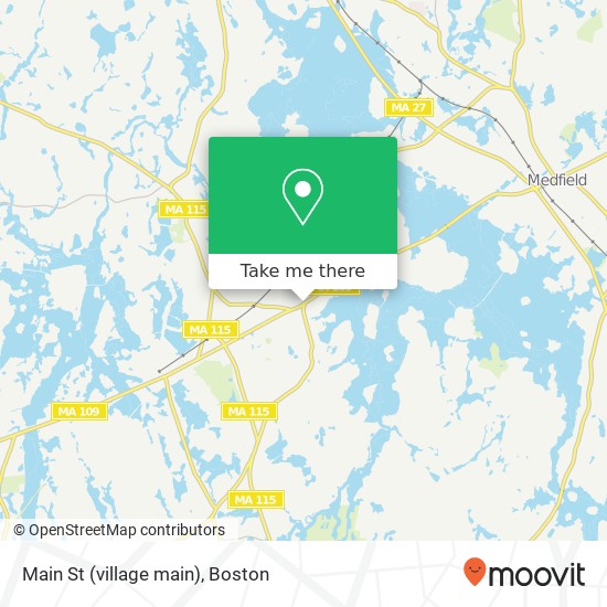 Mapa de Main St (village main), Millis (MILLIS), MA 02054