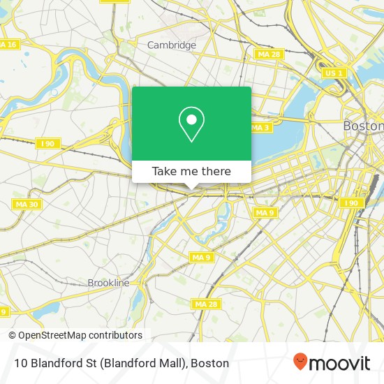 Mapa de 10 Blandford St (Blandford Mall), Boston (BOSTON), MA 02215