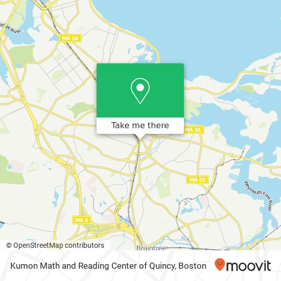 Kumon Math and Reading Center of Quincy, 6 Granite St map