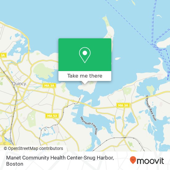 Mapa de Manet Community Health Center-Snug Harbor, 9 Bicknell St