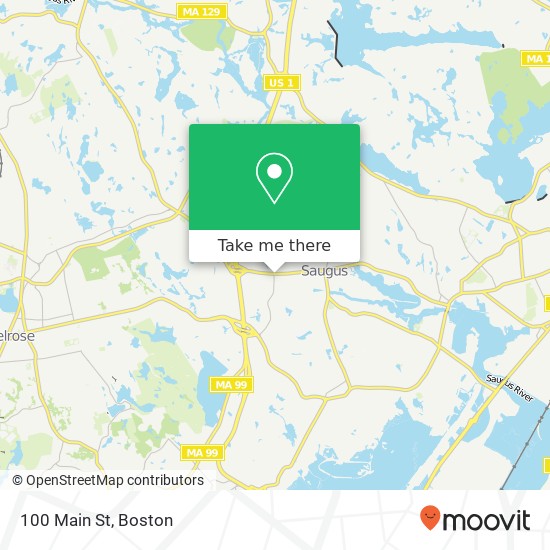 Mapa de 100 Main St, Saugus, MA 01906