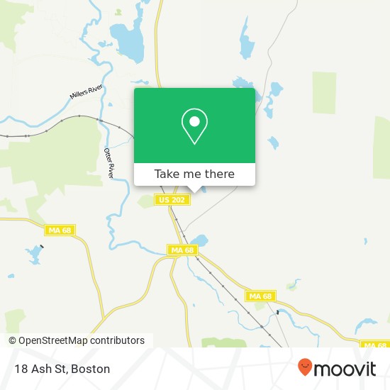 Mapa de 18 Ash St, Baldwinville, MA 01436