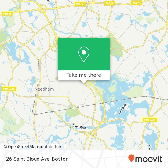 Mapa de 26 Saint Cloud Ave, Needham, MA 02492