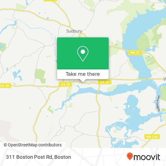 Mapa de 311 Boston Post Rd, Sudbury, MA 01776