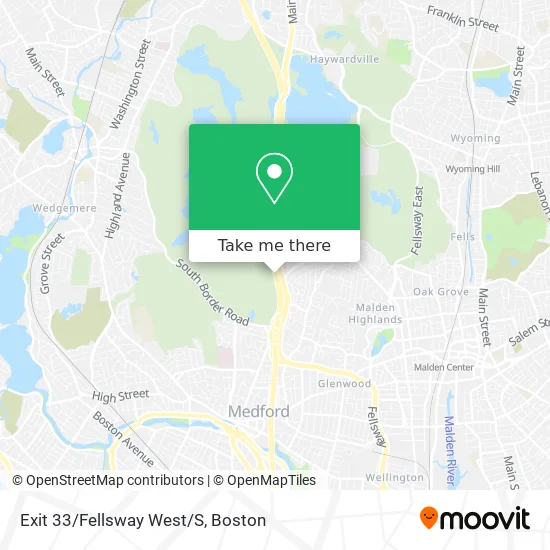 Exit 33/Fellsway West/S map