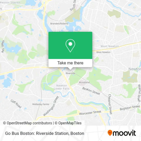 Go Bus Boston: Riverside Station map