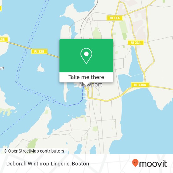 Mapa de Deborah Winthrop Lingerie, 209 Goddard Row Newport, RI 02840