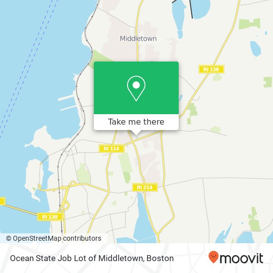 Mapa de Ocean State Job Lot of Middletown, 288 E Main Rd Middletown, RI 02842