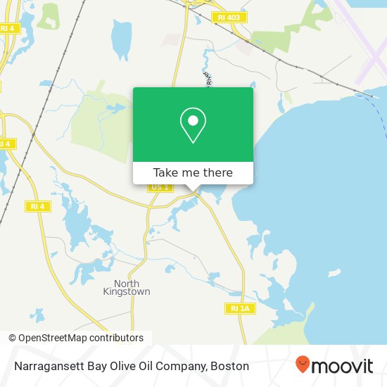 Mapa de Narragansett Bay Olive Oil Company, 4 Brown St North Kingstown, RI 02852