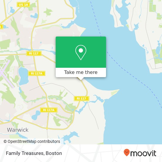 Mapa de Family Treasures, 863 W Shore Rd Warwick, RI 02889