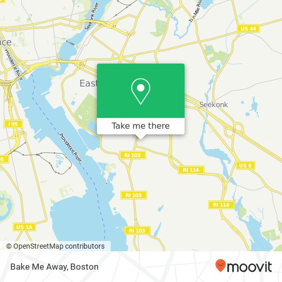 Mapa de Bake Me Away, Ashburton Rd East Providence, RI 02914