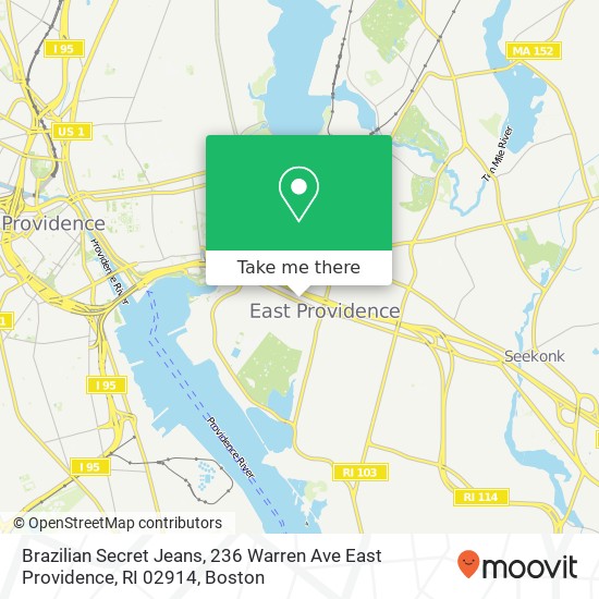 Mapa de Brazilian Secret Jeans, 236 Warren Ave East Providence, RI 02914