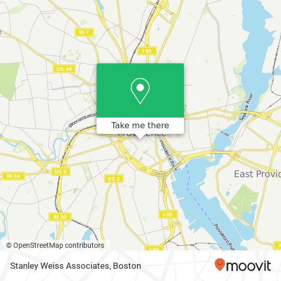 Mapa de Stanley Weiss Associates, 292 Westminster St Providence, RI 02903
