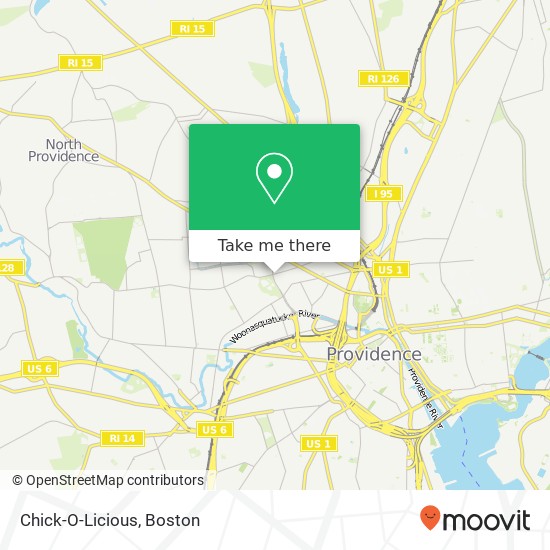 Mapa de Chick-O-Licious, 692 Chalkstone Ave Providence, RI 02908