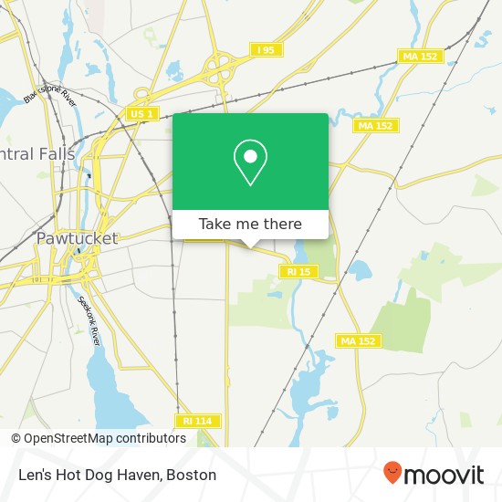 Mapa de Len's Hot Dog Haven, 9 Slater Park Ave Pawtucket, RI 02861