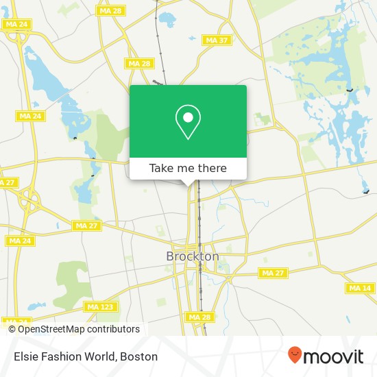 Mapa de Elsie Fashion World, 515 N Main St Brockton, MA 02301