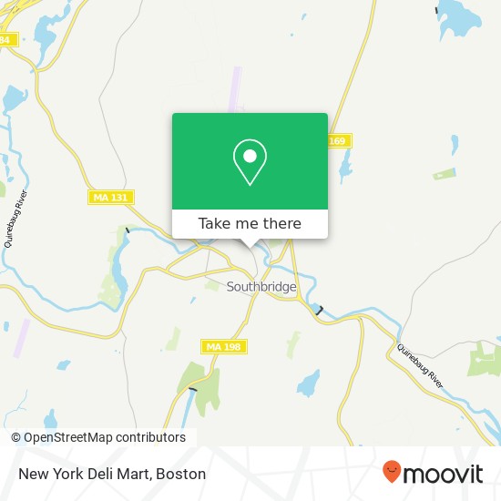 Mapa de New York Deli Mart, 214 Hamilton St Southbridge, MA 01550