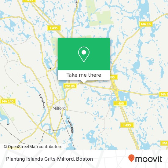 Mapa de Planting Islands Gifts-Milford, 9 Medway Rd Milford, MA 01757